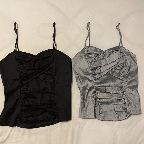 2 women Corsets - black/silver , size large - Picture 1 of 9